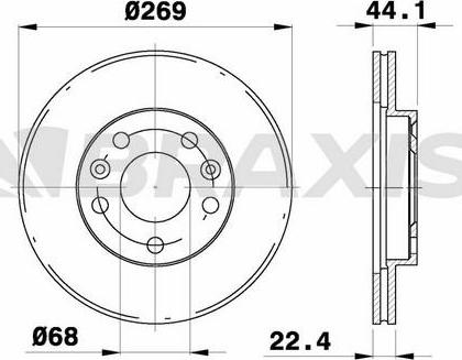 Braxis AE0261 - Brake Disc autospares.lv