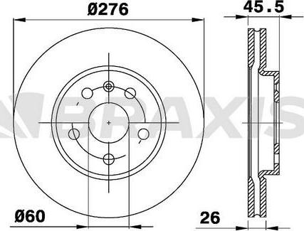 Braxis AE0201 - Brake Disc autospares.lv