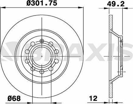 Braxis AE0214 - Brake Disc autospares.lv