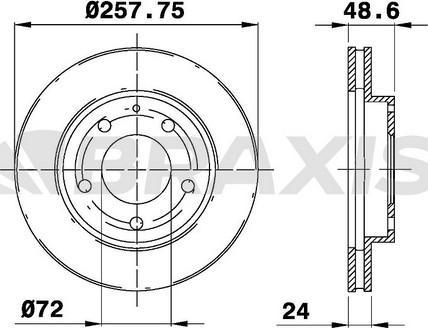 Braxis AE0215 - Brake Disc autospares.lv