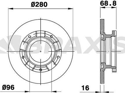 Braxis AE0210 - Brake Disc autospares.lv