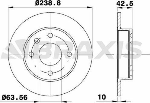 Braxis AE0213 - Brake Disc autospares.lv