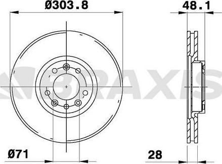 Braxis AE0217 - Brake Disc autospares.lv