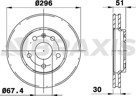 Braxis AE0289 - Brake Disc autospares.lv