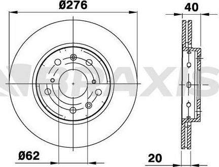 Braxis AE0286 - Brake Disc autospares.lv