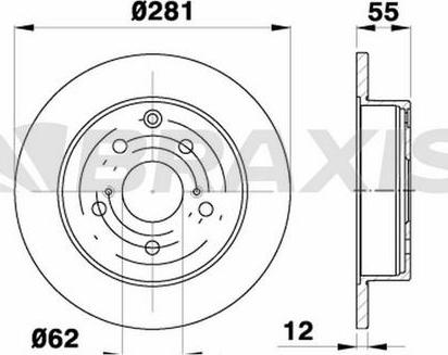 Braxis AE0281 - Brake Disc autospares.lv