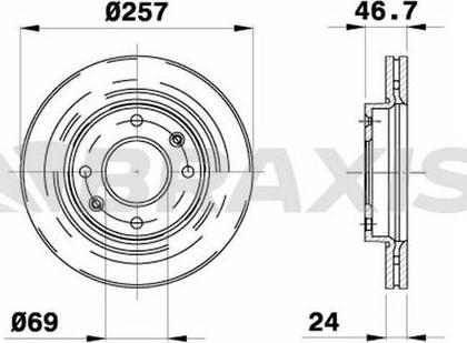 Braxis AE0287 - Brake Disc autospares.lv