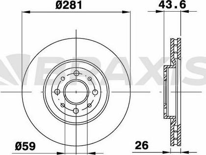 Braxis AE0235 - Brake Disc autospares.lv