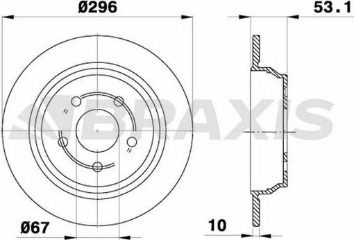 Braxis AE0230 - Brake Disc autospares.lv