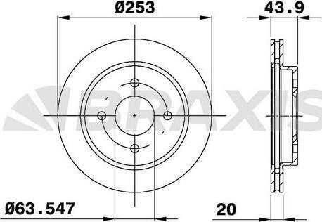 Braxis AE0232 - Brake Disc autospares.lv