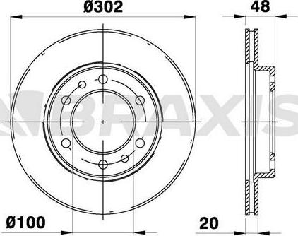 Braxis AE0224 - Brake Disc autospares.lv