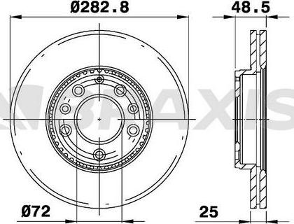 Braxis AE0225 - Brake Disc autospares.lv