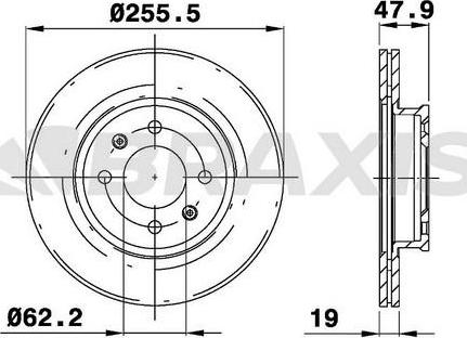 Braxis AE0228 - Brake Disc autospares.lv