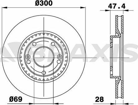 Braxis AE0274 - Brake Disc autospares.lv