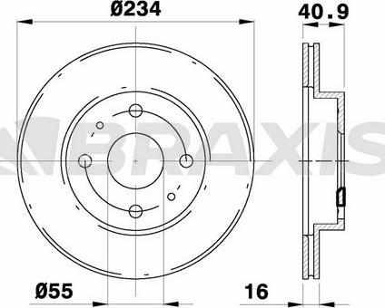 Braxis AE0278 - Brake Disc autospares.lv