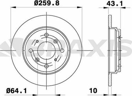 Braxis AE0744 - Brake Disc autospares.lv