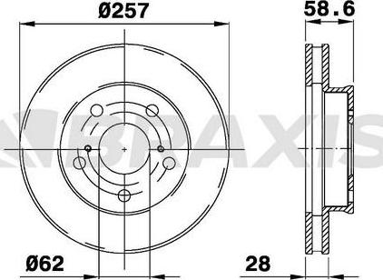 Braxis AE0743 - Brake Disc autospares.lv