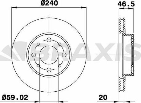 Braxis AE0755 - Brake Disc autospares.lv