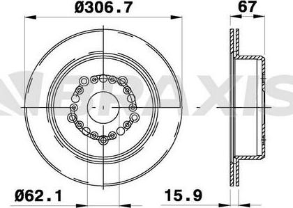 Braxis AE0764 - Brake Disc autospares.lv