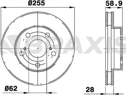 Braxis AE0704 - Brake Disc autospares.lv