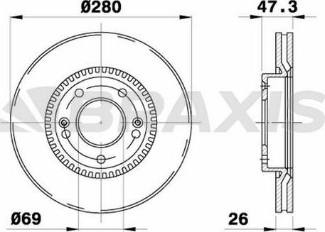 Braxis AE0705 - Brake Disc autospares.lv