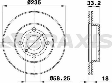 Braxis AE0706 - Brake Disc autospares.lv