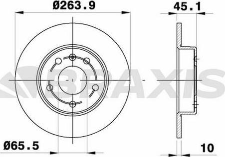 Braxis AE0700 - Brake Disc autospares.lv