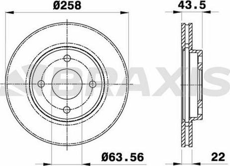 Braxis AE0707 - Brake Disc autospares.lv