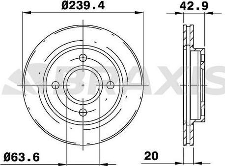 Braxis AE0715 - Brake Disc autospares.lv