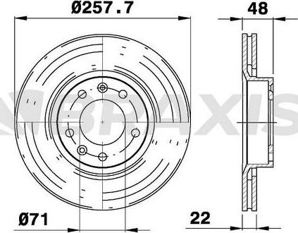 Braxis AE0710 - Brake Disc autospares.lv