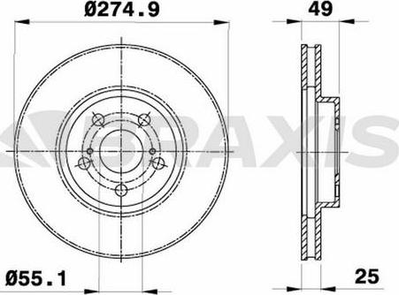 Braxis AE0713 - Brake Disc autospares.lv