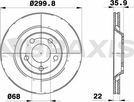 Braxis AE0785 - Brake Disc autospares.lv