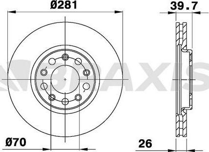 Braxis AE0780 - Brake Disc autospares.lv