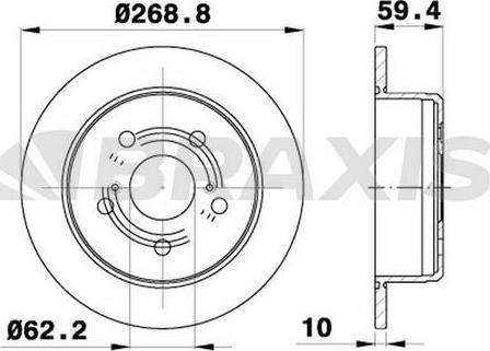 Braxis AE0736 - Brake Disc autospares.lv