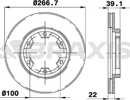 Braxis AE0725 - Brake Disc autospares.lv