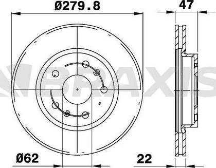 Braxis AE0726 - Brake Disc autospares.lv