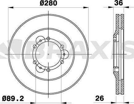 Braxis AE0722 - Brake Disc autospares.lv