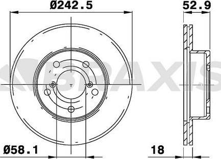 Braxis AE0727 - Brake Disc autospares.lv