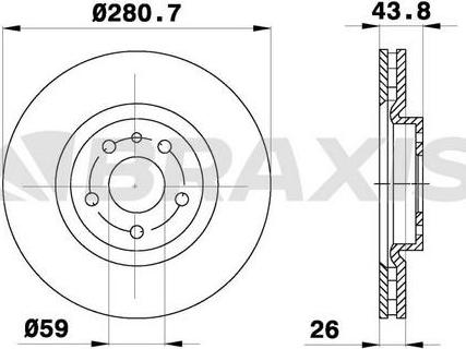 Braxis AE0774 - Brake Disc autospares.lv