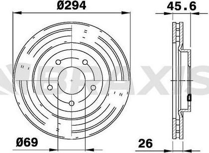 Braxis AE0776 - Brake Disc autospares.lv