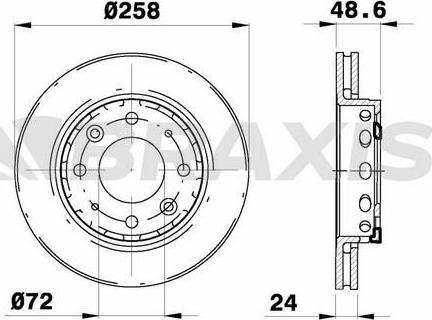 Braxis AE0773 - Brake Disc autospares.lv