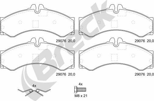 Breck 29076 00 703 10 - Brake Pad Set, disc brake autospares.lv