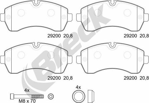 Breck 29200 00 703 00 - Brake Pad Set, disc brake autospares.lv