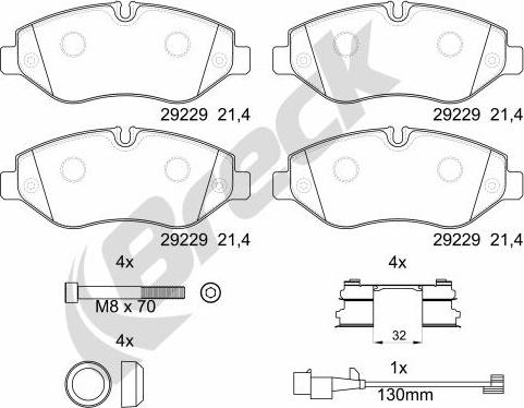 Breck 29229 00 703 00 - Brake Pad Set, disc brake autospares.lv