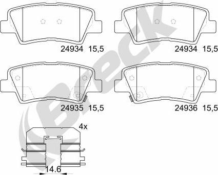 Breck 24934 00 702 00 - Brake Pad Set, disc brake autospares.lv