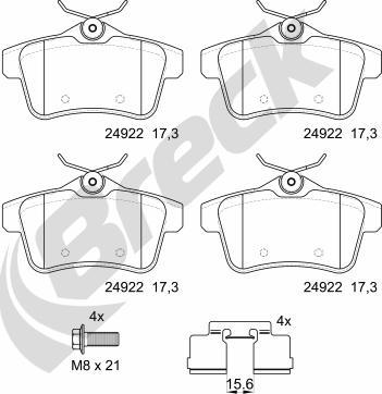 Breck 24922 00 704 00 - Brake Pad Set, disc brake autospares.lv