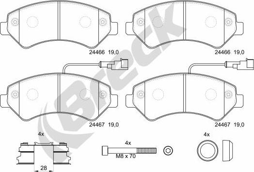 Breck 24467 00 703 10 - Brake Pad Set, disc brake autospares.lv