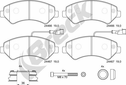 Breck 24467 00 703 20 - Brake Pad Set, disc brake autospares.lv