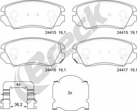 Breck 24415 00 701 10 - Brake Pad Set, disc brake autospares.lv