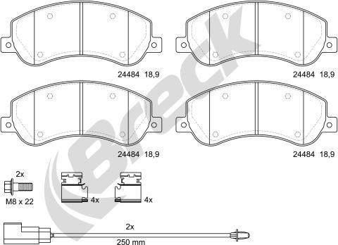 Breck 24484 00 703 10 - Brake Pad Set, disc brake autospares.lv